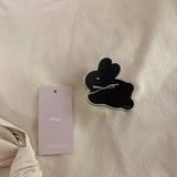 コットンバニーポポスマホグリップ/Cotton bunny popo Smart Tok black