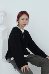 ラージVネックニット/Large V-Neck Knit (7color)