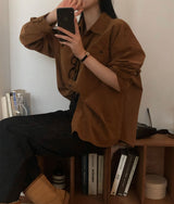 [BELLIDE MADE] ロマンスコーデュロイルーズフィットシャツ