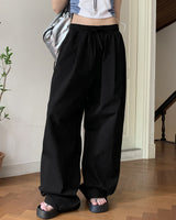 Hasti Pintuck Banding Cotton Long Wide Pants