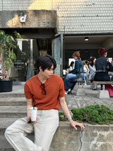 ロエミニマル半袖リネンラウンドニットウェア / Roe Minimal Short-Sleeved Linen Round Knitwear (9 colors)
