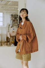ユニセックスカフハーフパンツ/unisex cuff half pants beige