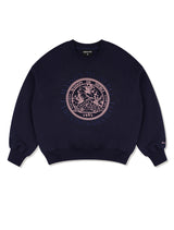 Women's Crop Maison LeLis Hidden Logo Sweatshirt Navy(FCD1TS201W)