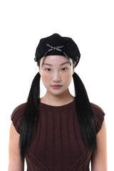 RIBBON HUNTING CAP / BLACK