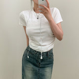 [3color/ body correction] レタリングエンボスシャーリングTシャツ