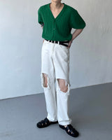 GL Twisted Doughnut Patterned Short-Sleeved Cardigan (5 colors)