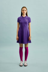 スモールチェリーフレアーピケドレス／SMALL CHERRY FLARED PIQUE DRESS [PURPLE]