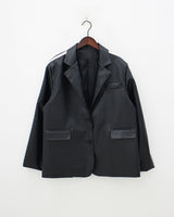 ホワイトラインレザージャケット / white line leather jacket