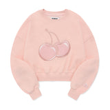 BIG CHERRY TERRY NAPPING CROP SWEATSHIRT [SALMON]