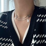 ボールドダブルバーユニークハンドメイドネックレス / dle Bold Double Bar Unique Handmade Necklace