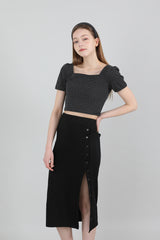 ストライプパフTシャツ / Stripe Puff T-shirt Black