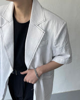 90's リネンデッキステッチオーバーサイズジャケット / 90's Linen Decki Stitch Oversized Jacket (2 colors)