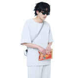 ウーヴン1/2ハーフTシャツクールグレー