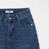 ストレートフィットロールアップ刺繍デニムパンツ / STRAIGHT FIT ROLL UP EMBROIDERY DENIM PANTS [6863]