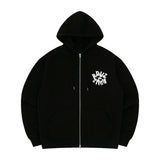 カットポイントパーカー / cut point hood zip-up - BLACK