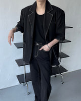 90's リネンデッキステッチオーバーサイズジャケット / 90's Linen Decki Stitch Oversized Jacket (2 colors)