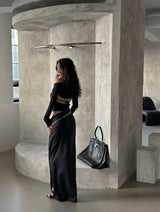 Eiffel Backless Sleeveless Cardigan Set