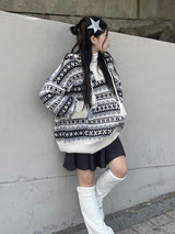 イグルーフードロングニットウェア / Igloo hooded long knitwear