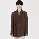 RELAXED DOUBLE JACKET (BROWN)