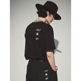 ニットカラーラウンドTシャツ / KNITTING COLLAR ROUND T-SHIRT_BK