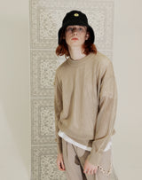 WAFFLE FISHNET SWEATER BEIGE (6691447439478)