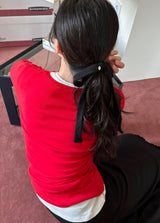 ウールリボンヘアストラップ