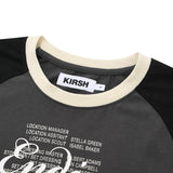 キルシーレタリングラグランTシャツ／KIRSH LETTERING LAGLAN T-SHIRT [BLACK]