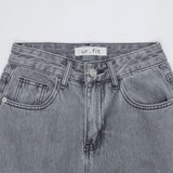セミワイドフィットシングルダイレクションスリットデニムパンツ