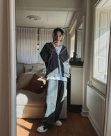 ニットピグメントフードジップアップ / Kint pigment hood zip-up (3 color)