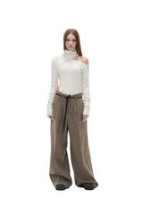 ヘリンボーンワイドパンツ/HERRINGBONE WIDE PANTS