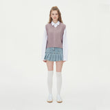 CABLE KNIT VEST_PURPLE (6610822955126)