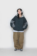 パイピングカラーフードジップアップ / Piping Color Hood Zip-up