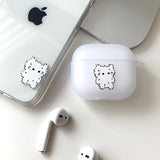 ホワイト - ワン コジル サムキャット カップル AirPods Caseマット