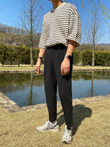 ASCLO Marine Stripe Three Quarter sleeve T Shirt (3color) (6565916049526)