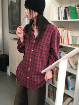 [UNISEX] ディッキーズビンテージチェックブラッシュドアウター長袖シャツ