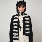 ヘアリーニットマフラー