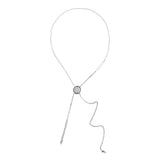 NO.478 [SILVER] サークルコードロックパールネックレス
