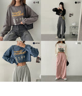 Oddy Cutting Cropped Sweatshirt