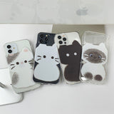 スケッチサムキャットホワイトフォーンケース