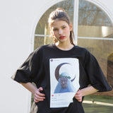 インスタグラムハーフTシャツ / 0 0 instagram half t-shirt - BLACK
