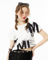 アンバランスストリングクロップTシャツ/UNBALANCE STRING CROP-T
