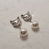 メルビーザキャットシリーズ - パールピアス / Melbie The Cat Series - Pearl Piercing (Silver ver.)