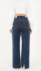ワイドフィットスリットデニムパンツ / WIDE FIT SLIT DENIM PANTS [16627]