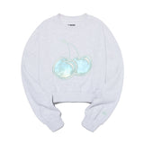 ビッグチェリーホログラムクロップスウェットシャツ / BIG CHERRY HOLOGRAM CROP SWEATSHIRT [MELANGE GRAY]