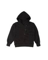 HIGH NECK HOOD ZIP UP BLACK