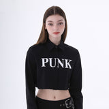 パンククロップシャツ/0 1 punk crop shirt - BLACK