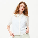 モノチェリークロップショートスリーブシャツ / MONO CHERRY CROP SHORT SLEEVE SHIRT [WHITE]