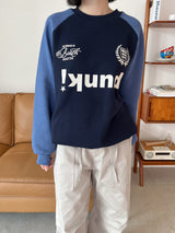 フットボールカラーマッチングスウェットシャツ/Football Color Matching Sweatshirt (2color)