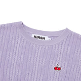 SMALL CHERRY CABLE CROP SHORT SLEEVE KNIT [LAVENDER]