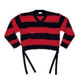 ストライプクロップドニット/SK Striped Cropped Knitwear (2 colors)